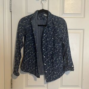 Fun floral denim shirt